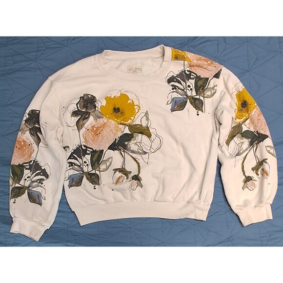 Pilcro Tops - Leigh Viner for Pilcro Anthropologie Niki Bubble Floral Sweatshirt Womens M
